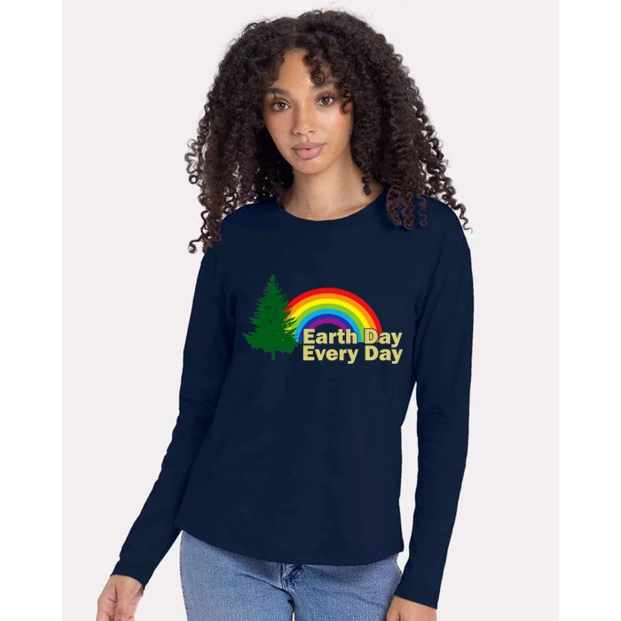 Earth Day Every Day Rainbow Womens Cotton Relaxed Long Sleeve T-Shirt