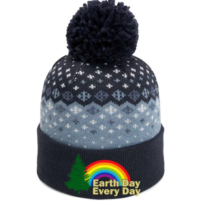 Earth Day Every Day Rainbow The Baniff Cuffed Pom Beanie