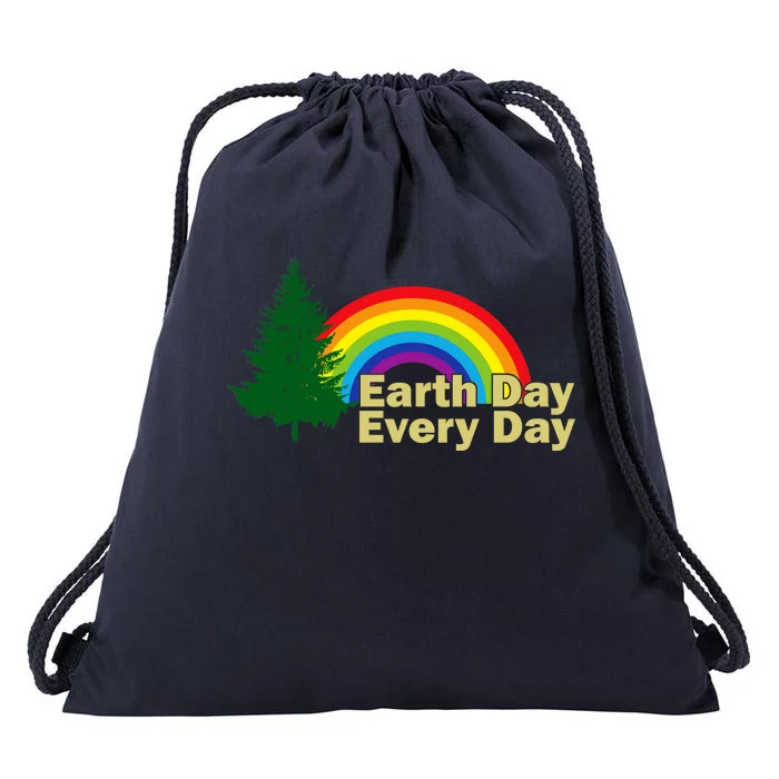 Earth Day Every Day Rainbow Drawstring Bag