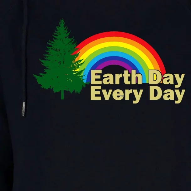 Earth Day Every Day Rainbow Womens Funnel Neck Pullover Hood