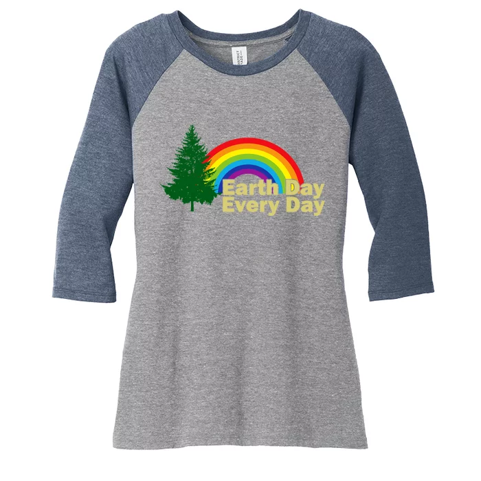 Earth Day Every Day Rainbow Women's Tri-Blend 3/4-Sleeve Raglan Shirt