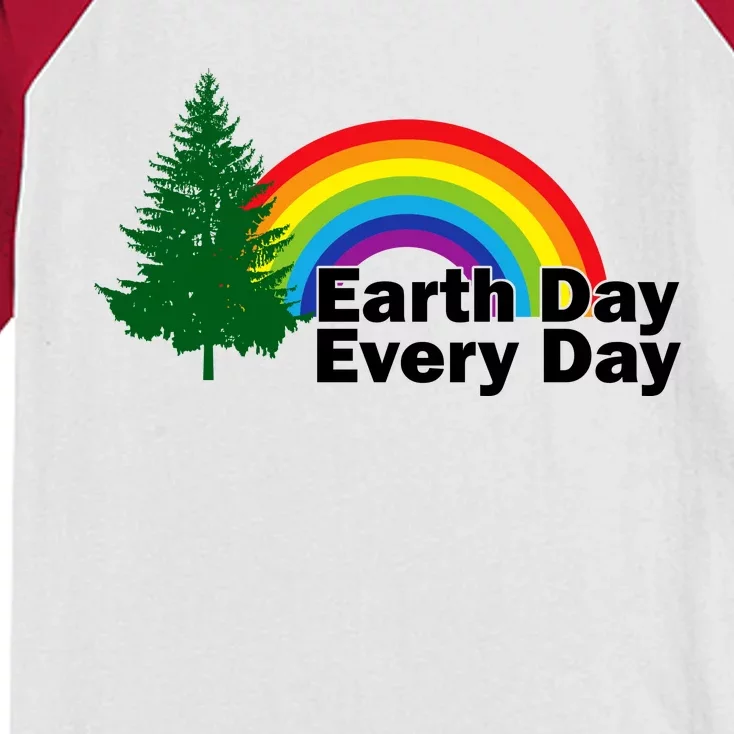 Earth Day Every Day Rainbow Kids Colorblock Raglan Jersey