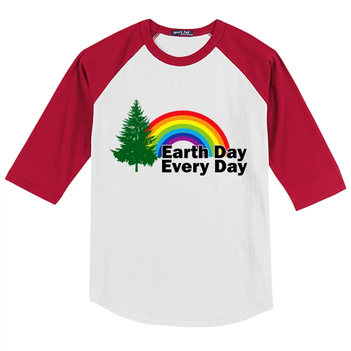 Earth Day Every Day Rainbow Kids Colorblock Raglan Jersey