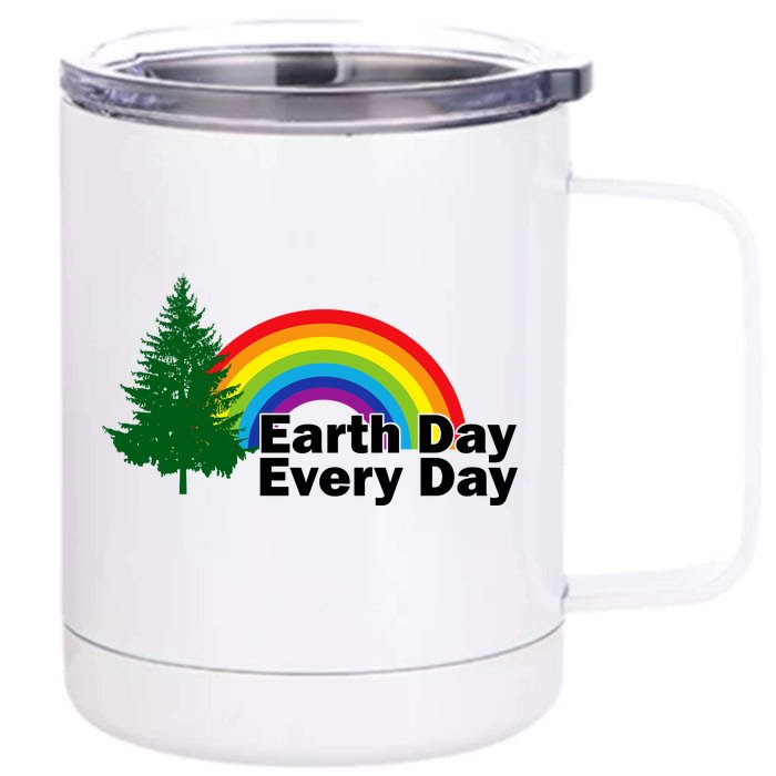 Earth Day Every Day Rainbow Front & Back 12oz Stainless Steel Tumbler Cup