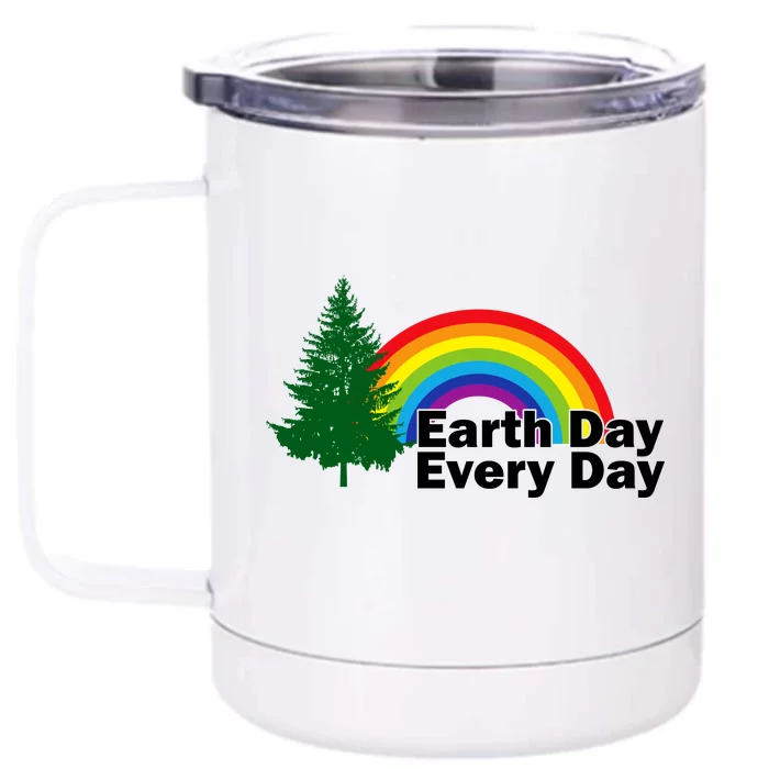 Earth Day Every Day Rainbow Front & Back 12oz Stainless Steel Tumbler Cup