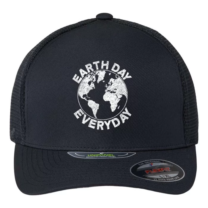 Earth Day Everyday Earth Distressed Flexfit Unipanel Trucker Cap