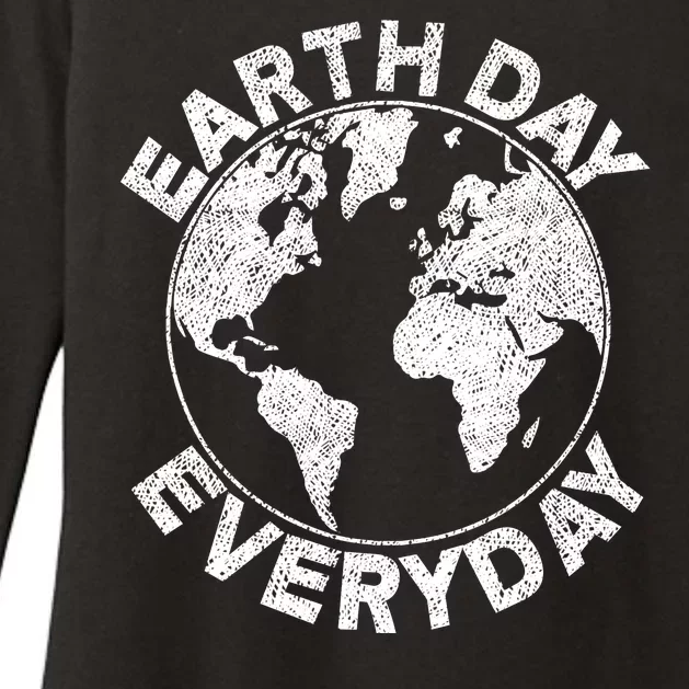 Earth Day Everyday Earth Distressed Womens CVC Long Sleeve Shirt