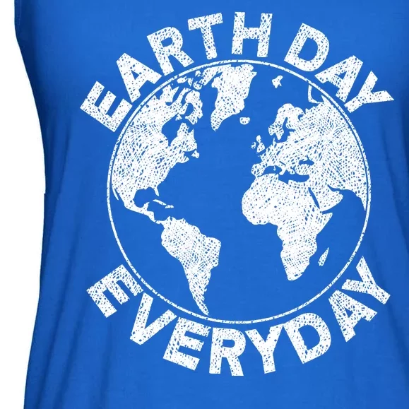 Earth Day Everyday Earth Distressed Ladies Essential Flowy Tank