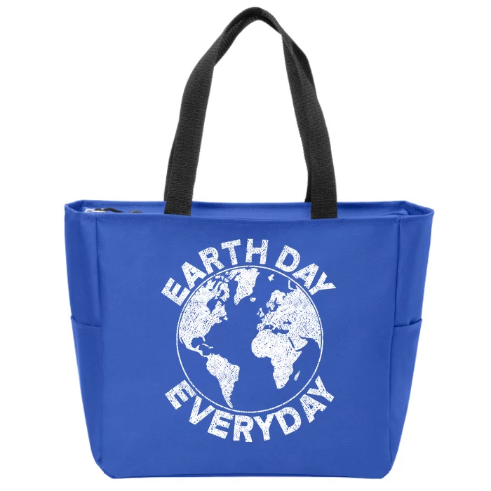 Earth Day Everyday Earth Distressed Zip Tote Bag