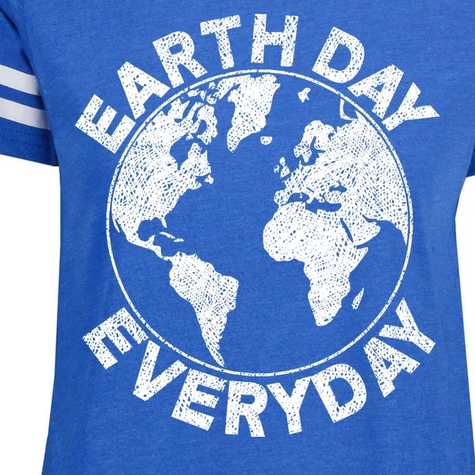 Earth Day Everyday Earth Distressed Enza Ladies Jersey Football T-Shirt