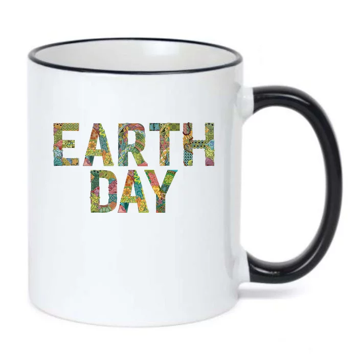 Earth Day Logo Black Color Changing Mug