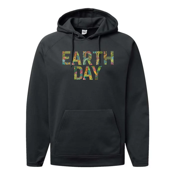 Earth Day Logo Performance Fleece Hoodie