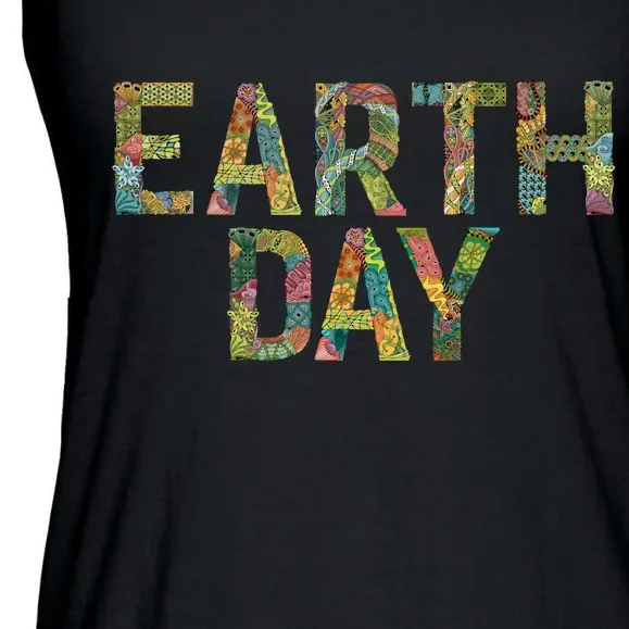 Earth Day Logo Ladies Essential Flowy Tank