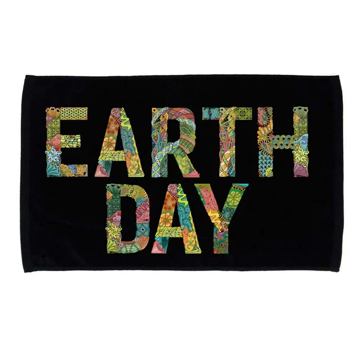 Earth Day Logo Microfiber Hand Towel