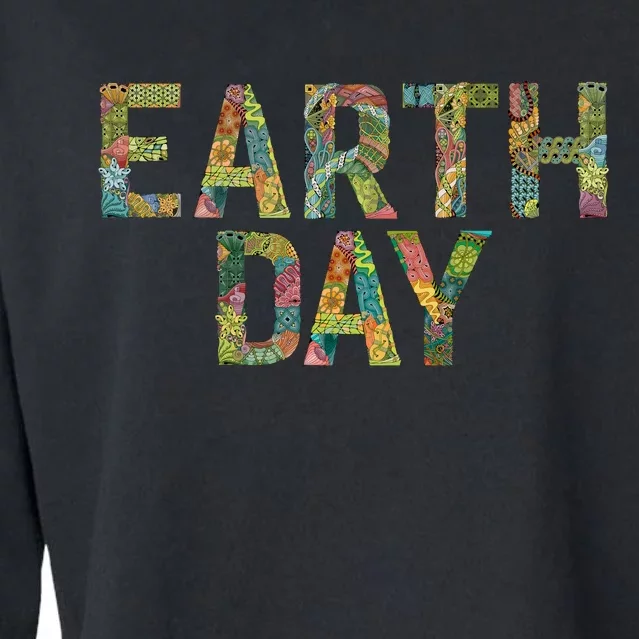 Earth Day Logo Cropped Pullover Crew