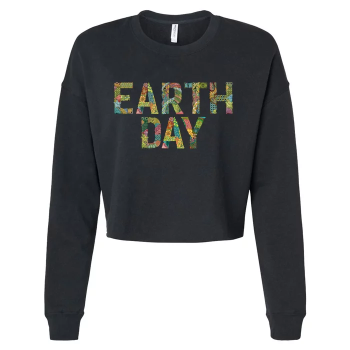 Earth Day Logo Cropped Pullover Crew