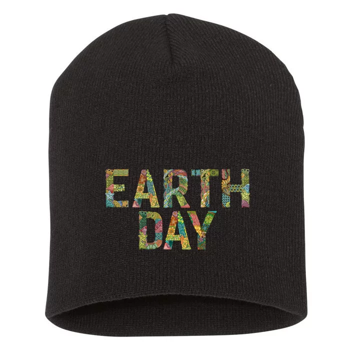 Earth Day Logo Short Acrylic Beanie