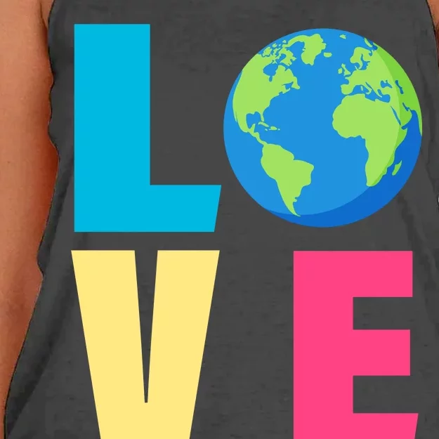 Earth Day Love Women's Knotted Racerback Tank