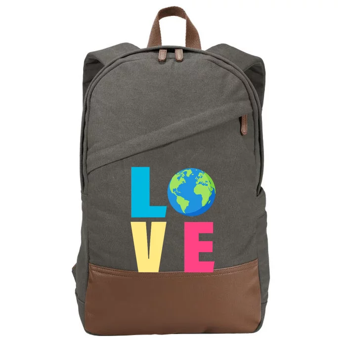 Earth Day Love Cotton Canvas Backpack