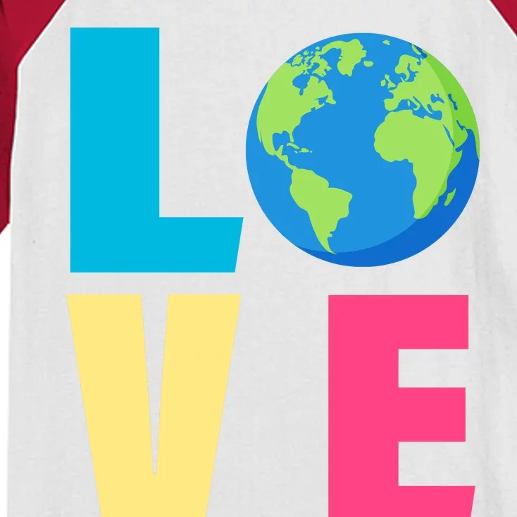 Earth Day Love Kids Colorblock Raglan Jersey