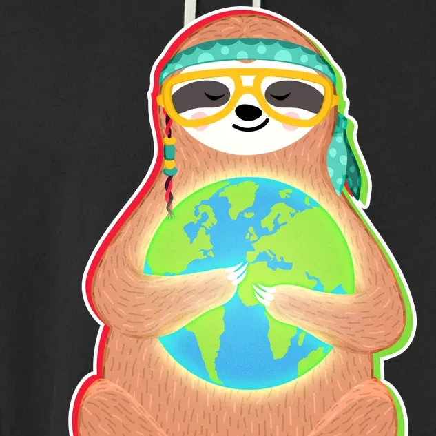 Earth Day Sloth Garment-Dyed Fleece Hoodie