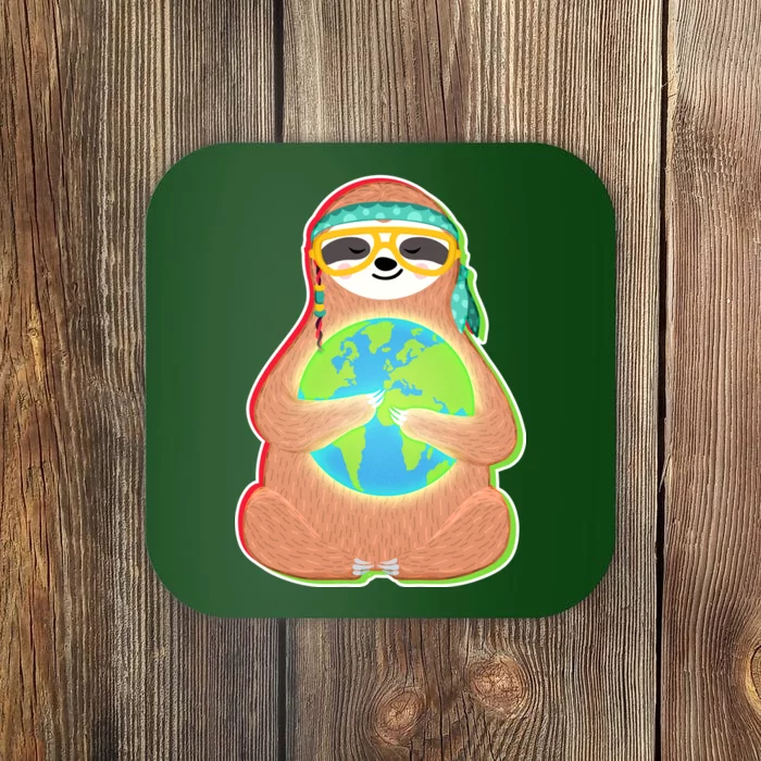 Earth Day Sloth Coaster