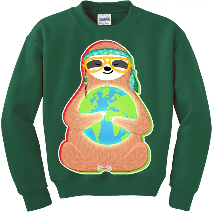 Earth Day Sloth Kids Sweatshirt