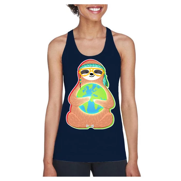 Earth Day Sloth Women's Racerback Tank