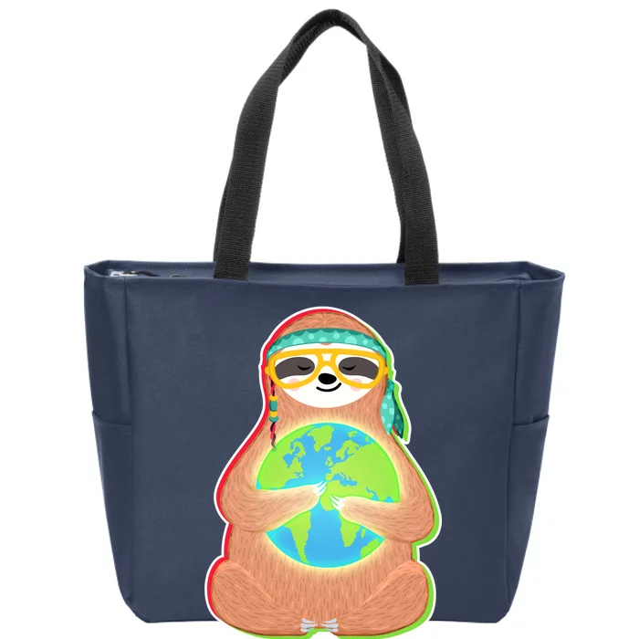 Earth Day Sloth Zip Tote Bag