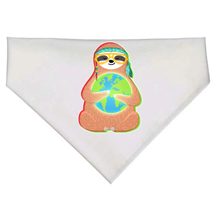 Earth Day Sloth USA-Made Doggie Bandana