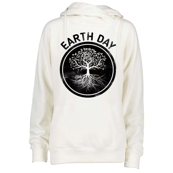 Earth Day Vintage Womens Funnel Neck Pullover Hood