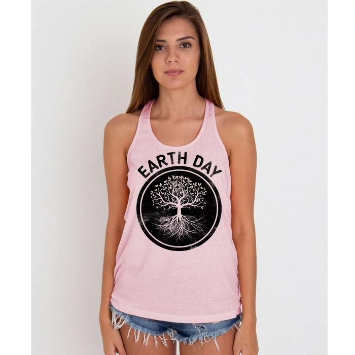 Earth Day Vintage Women's Knotted Racerback Tank