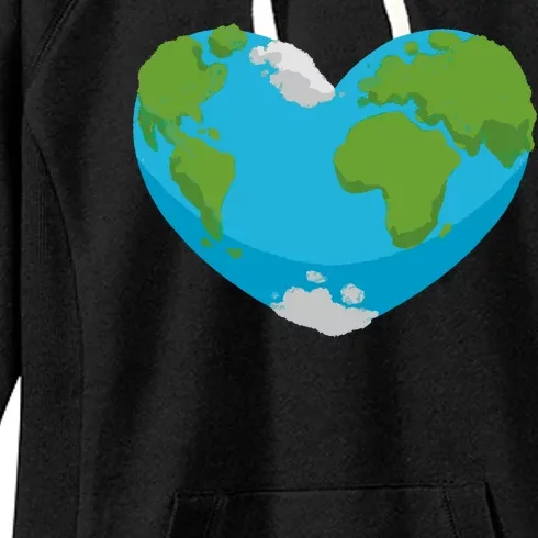 Earth Shaped Heart Women's Fleece Hoodie