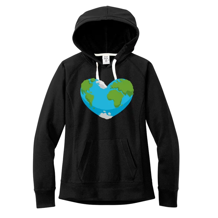 Earth Shaped Heart Women's Fleece Hoodie