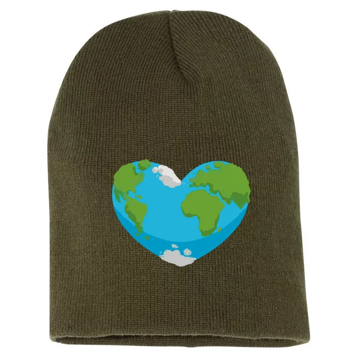 Earth Shaped Heart Short Acrylic Beanie