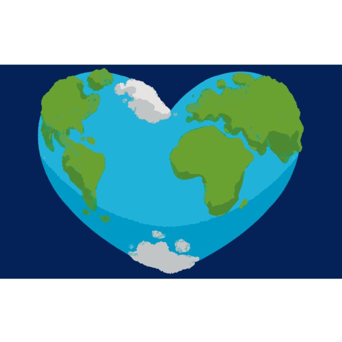 Earth Shaped Heart Bumper Sticker