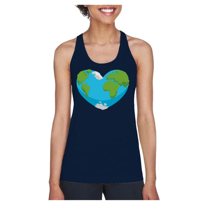 Earth Shaped Heart Women's Racerback Tank