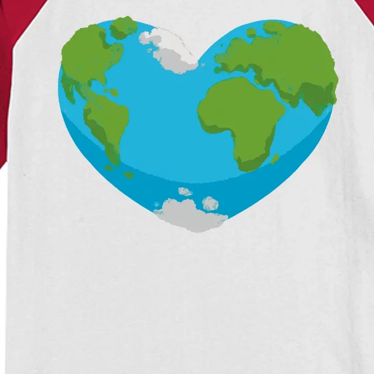 Earth Shaped Heart Kids Colorblock Raglan Jersey