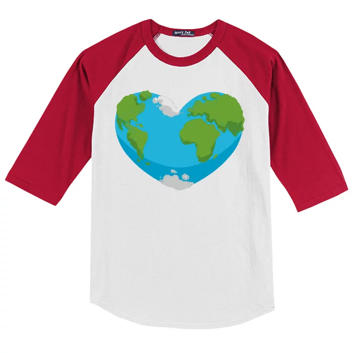 Earth Shaped Heart Kids Colorblock Raglan Jersey