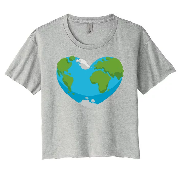 Earth Shaped Heart Women's Crop Top Tee