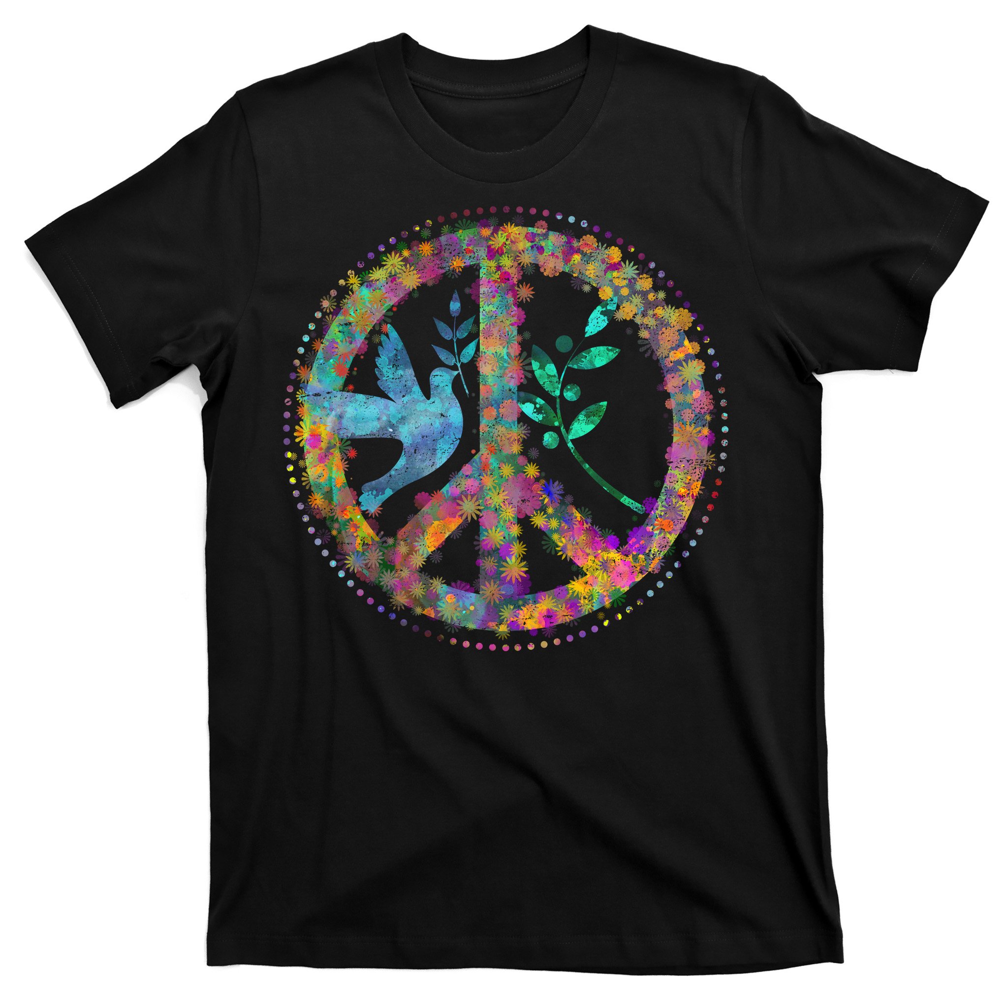 Earth Watercolor Peace Sign T-Shirt | TeeShirtPalace