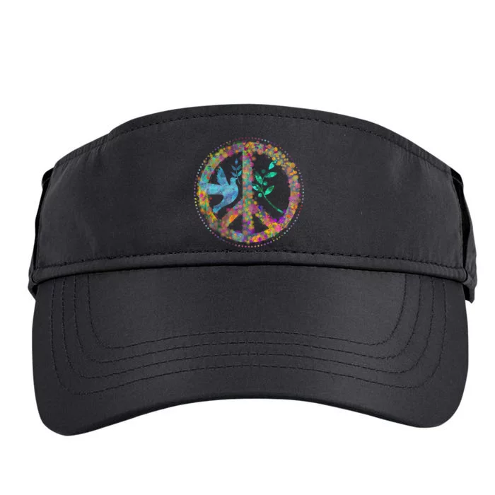 Earth Watercolor Peace Sign Adult Drive Performance Visor