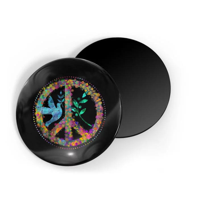 Earth Watercolor Peace Sign Magnet