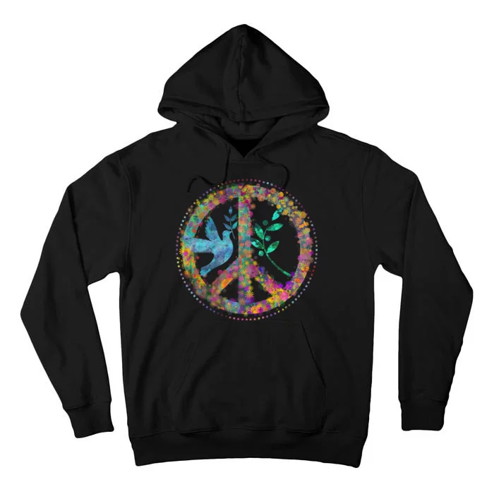 Earth Watercolor Peace Sign Tall Hoodie