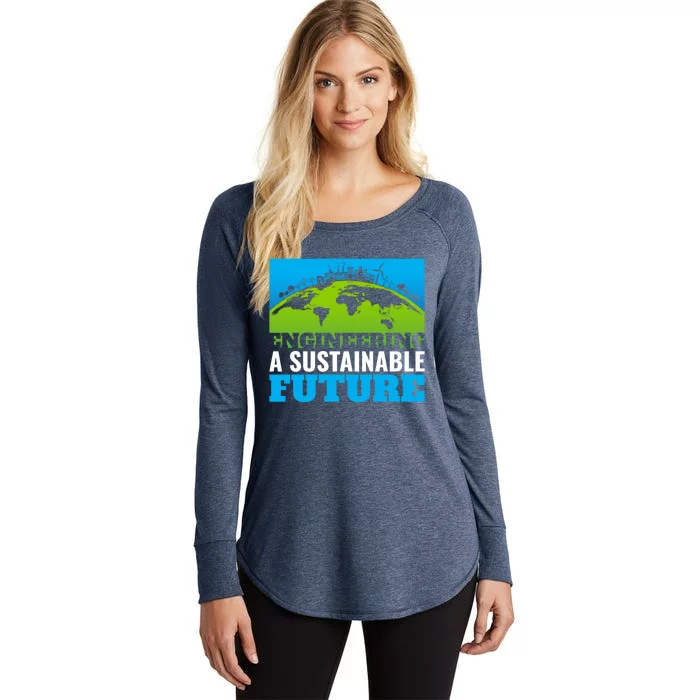 Engineering A Sustainable Future Renewable Energy Earth Day Gift Women's Perfect Tri Tunic Long Sleeve Shirt