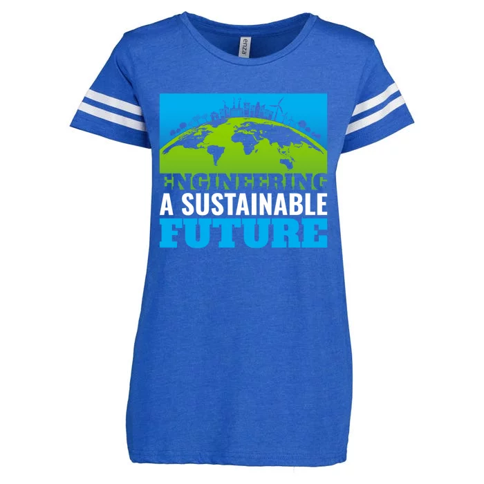 Engineering A Sustainable Future Renewable Energy Earth Day Gift Enza Ladies Jersey Football T-Shirt