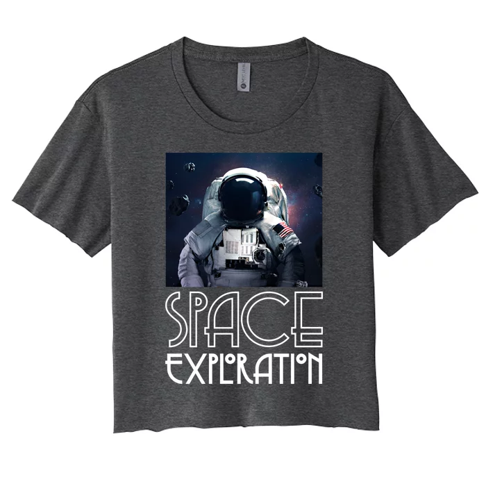 Enjoy Astronaut Space Exploration Among Stars Graphic Great Gift Women's Crop Top Tee