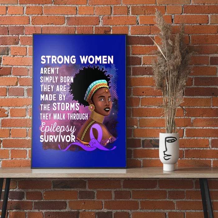 Epilepsy Awareness Strong Black Unbreakable Warrior Gift Poster