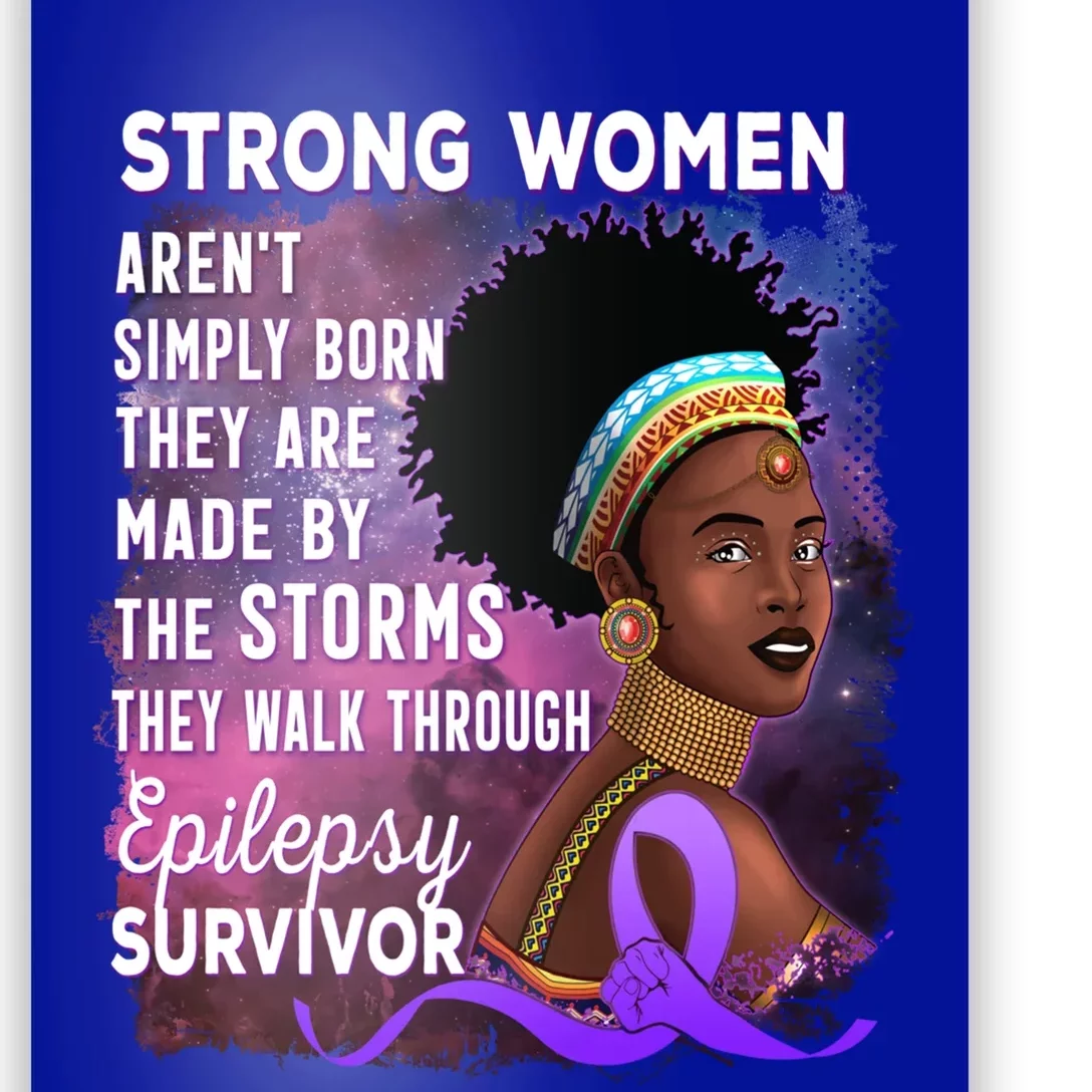 Epilepsy Awareness Strong Black Unbreakable Warrior Gift Poster