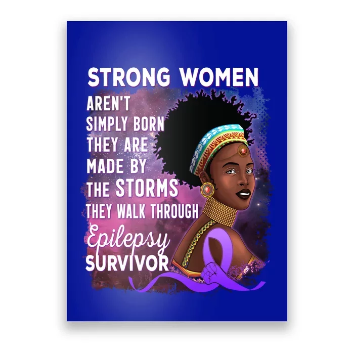 Epilepsy Awareness Strong Black Unbreakable Warrior Gift Poster